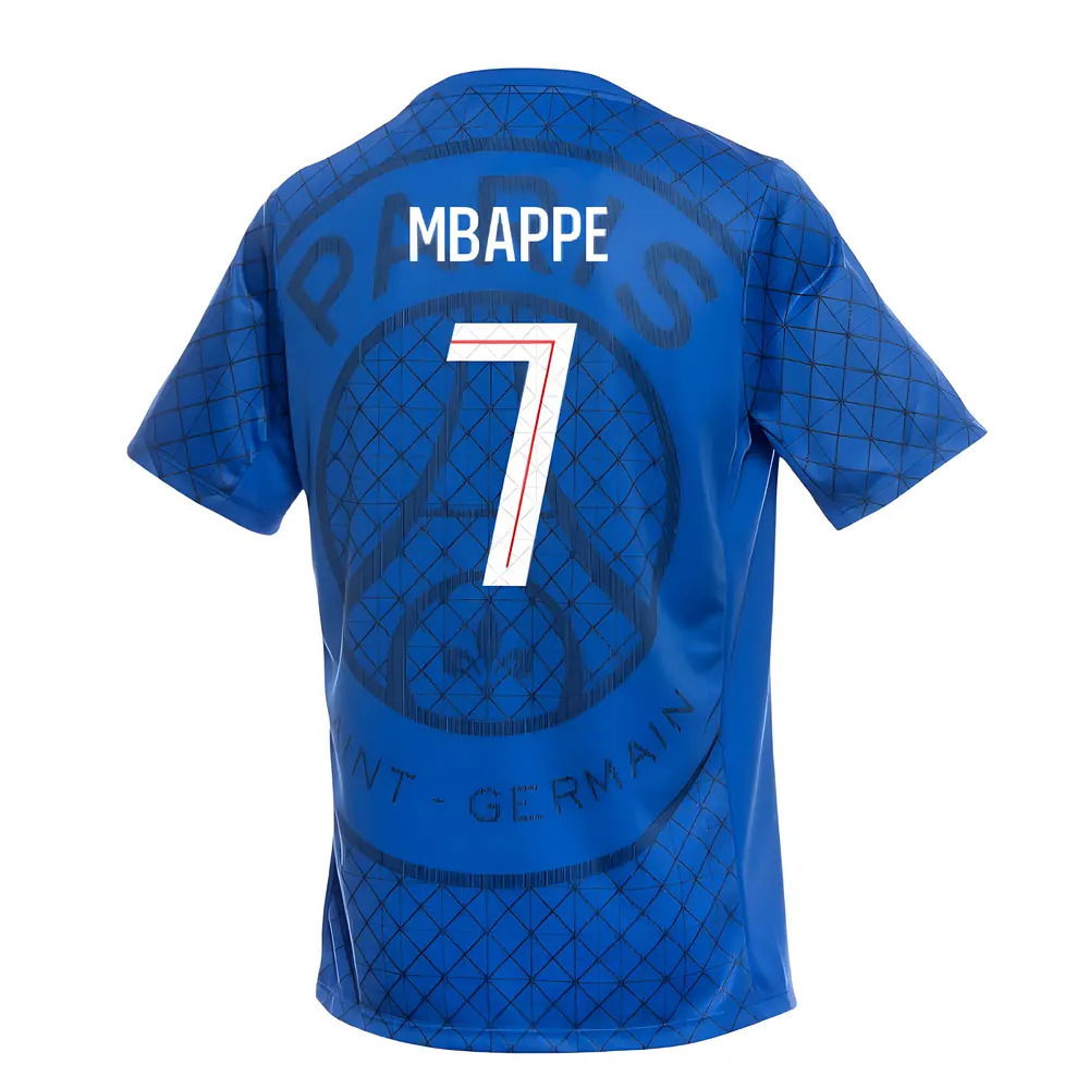 2025-2026 PSG Academy Pro Home Pre Match Shirt (Royal) (Mbappe 7)