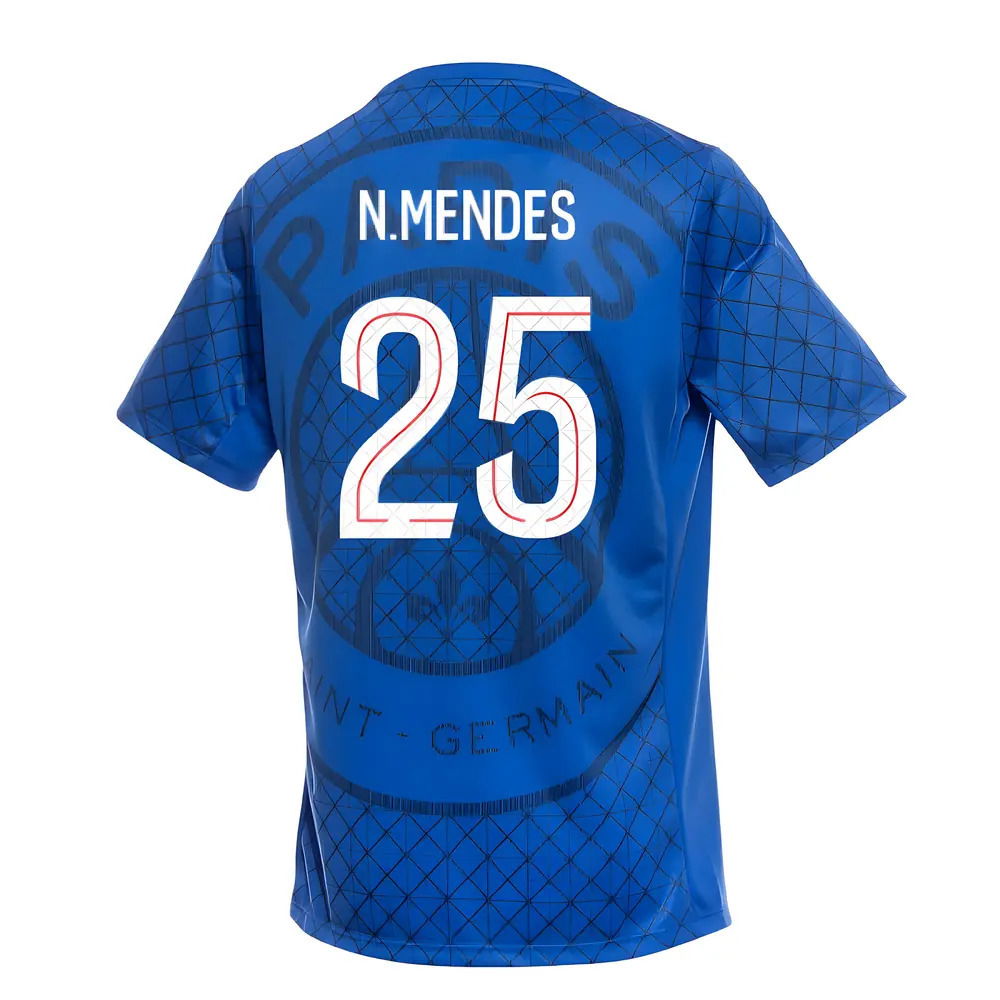 2025-2026 PSG Academy Pro Home Pre Match Shirt (Royal) (N.Mendes 25)