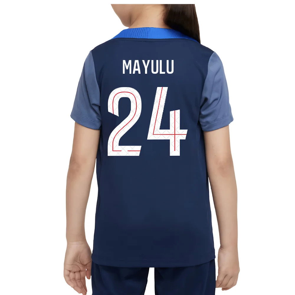 2025-2026 PSG Dri-Fit Strike Training Shirt (Navy) - Kids (Mayulu 24)