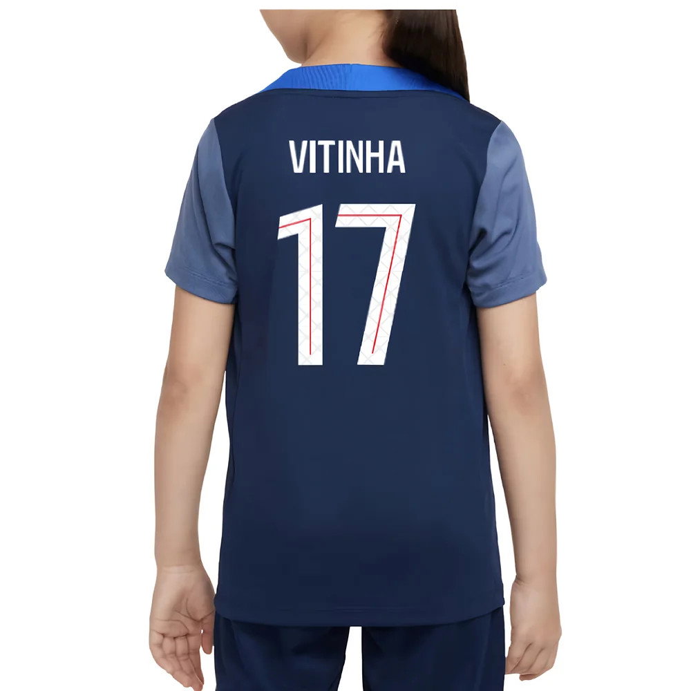 2025-2026 PSG Dri-Fit Strike Training Shirt (Navy) - Kids (Vitinha 17)