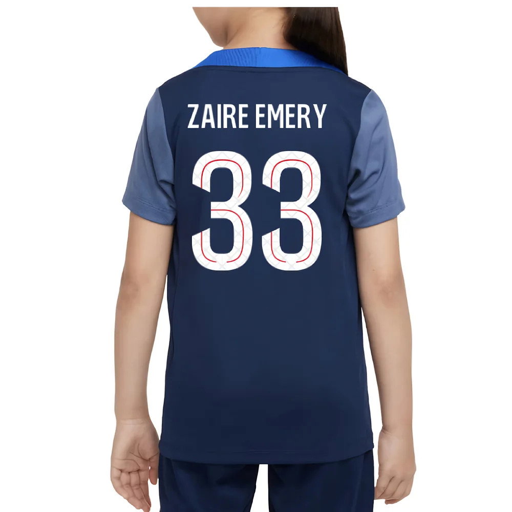 2025-2026 PSG Dri-Fit Strike Training Shirt (Navy) - Kids (Zaire Emery 33)