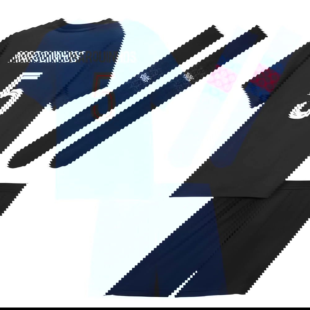 2025-2026 PSG Home Little Kids Mini Kit (Marquinhos 5)