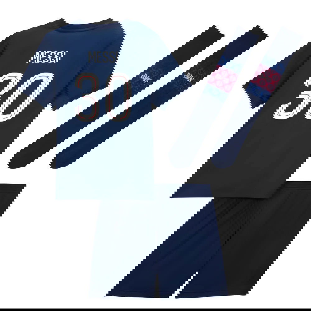 2025-2026 PSG Home Little Kids Mini Kit (Messi 30)