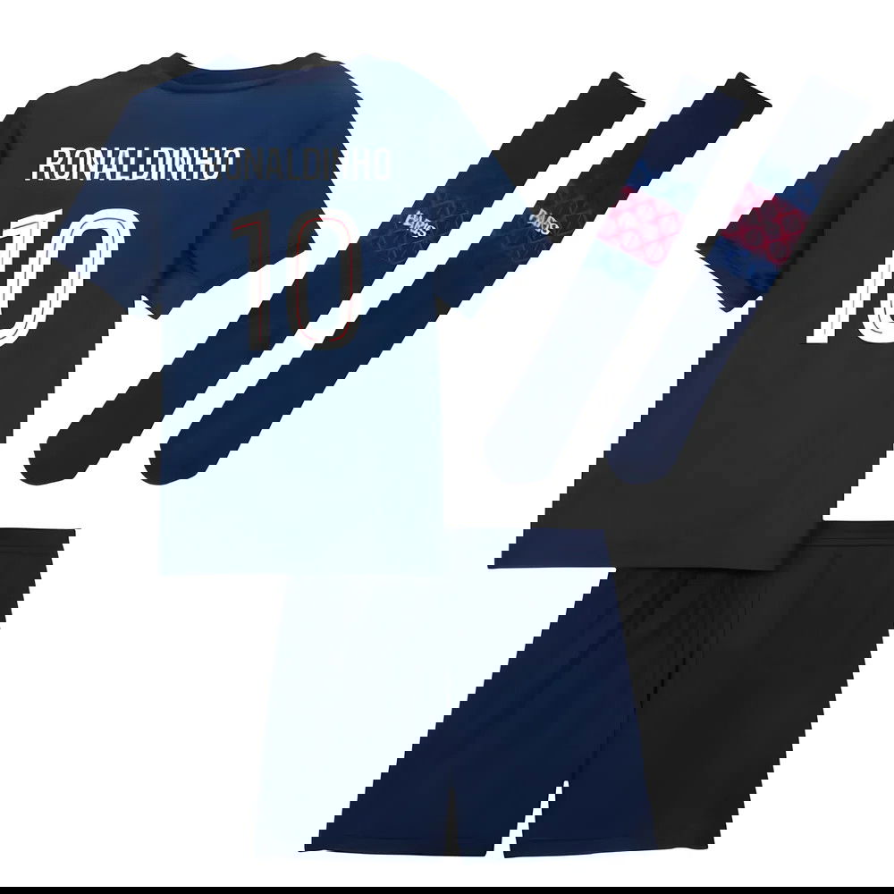 2025-2026 PSG Home Little Kids Mini Kit (Ronaldinho 10)