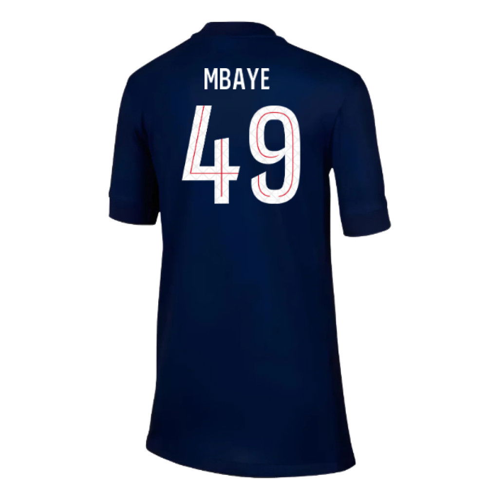 2025-2026 PSG Paris Saint Germain Home Shirt (Kids) (Mbaye 49)