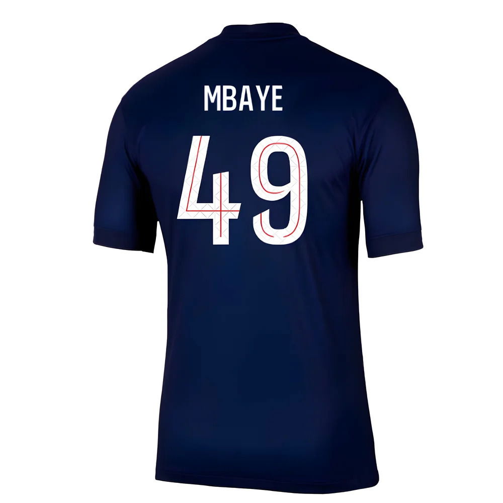 2025-2026 PSG Paris Saint Germain Home Shirt (Mbaye 49)