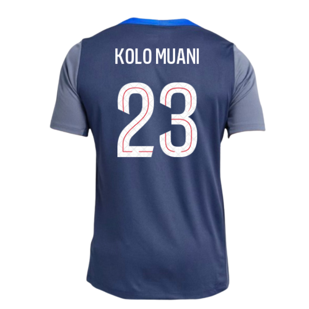 2025-2026 PSG Strike Dri-Fit Training Shirt (Navy) (Kolo Muani 23)