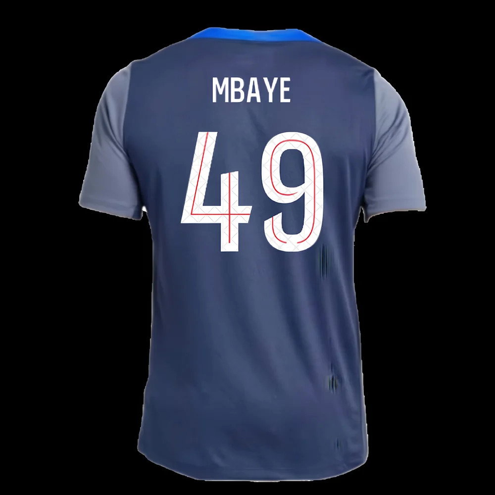 2025-2026 PSG Strike Dri-Fit Training Shirt (Navy) (Mbaye 49)