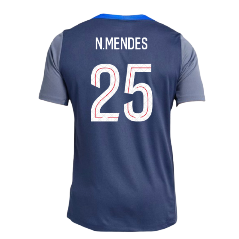 2025-2026 PSG Strike Dri-Fit Training Shirt (Navy) (N.Mendes 25)