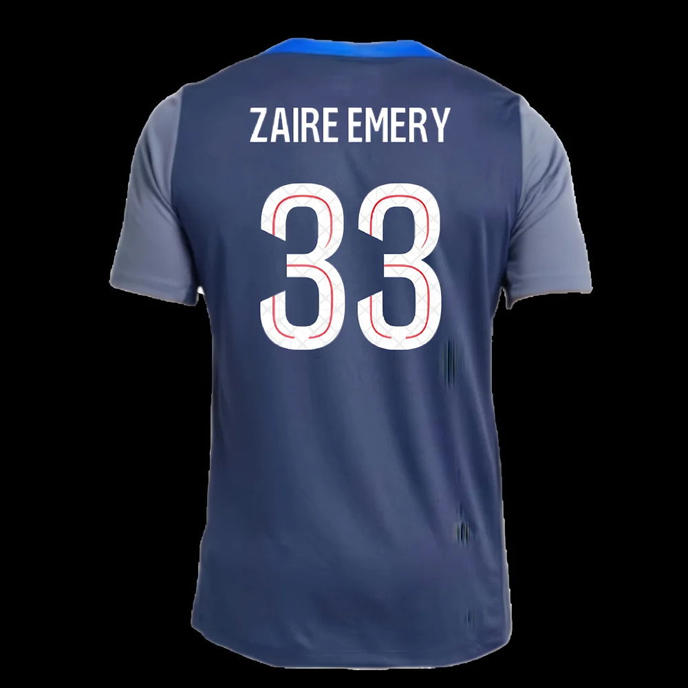 2025-2026 PSG Strike Dri-Fit Training Shirt (Navy) (Zaire Emery 33)