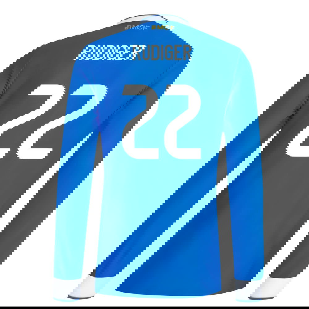 2025-2026 Real Madrid Authentic Long Sleeve Third Shirt (Rudiger 22)