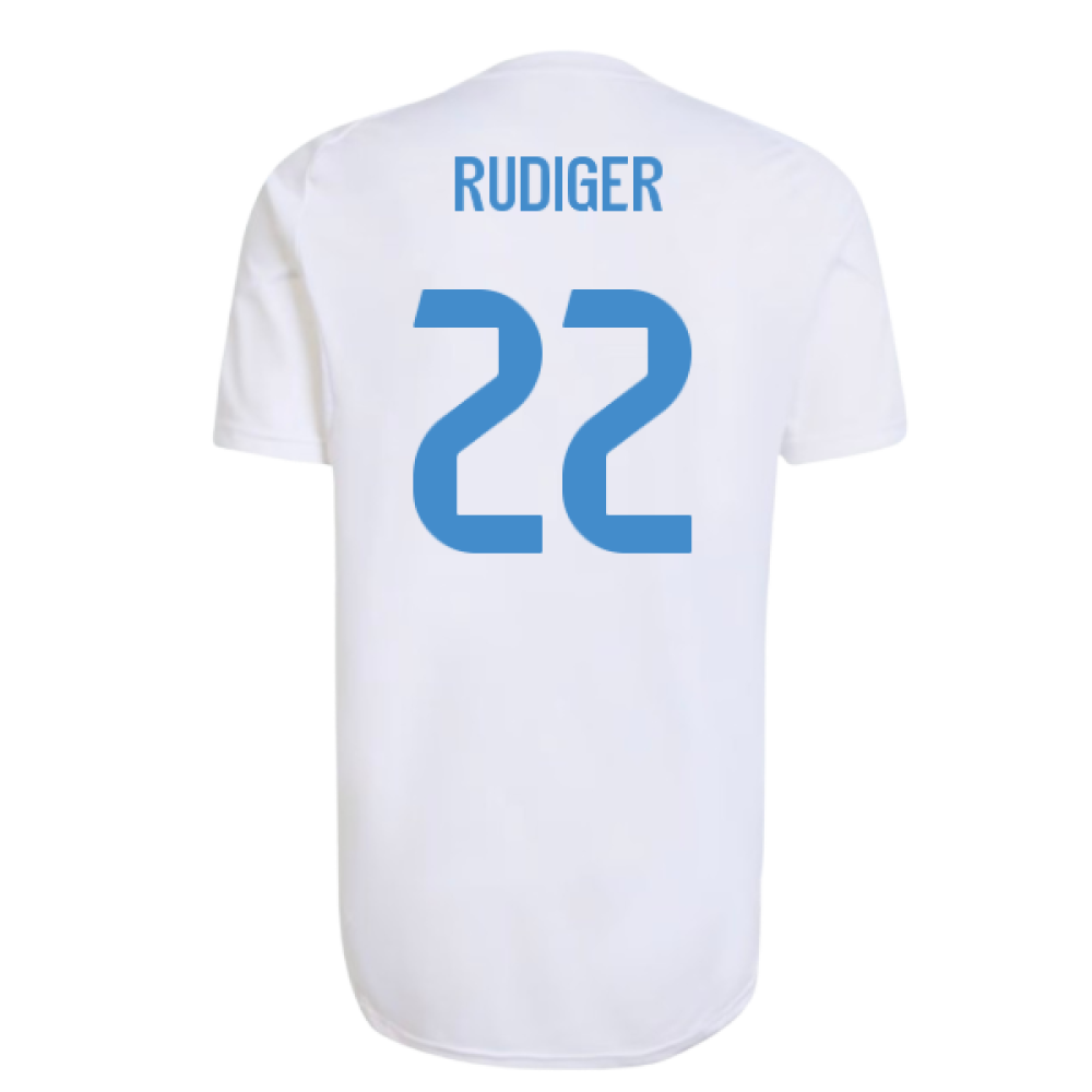 2025-2026 Real Madrid EU Training Jersey (White) (Rudiger 22)
