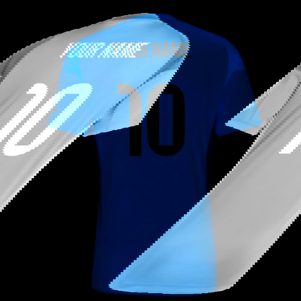 2025-2026 Real Madrid Home Goalkeeper Shirt (Blue) (Your Name)