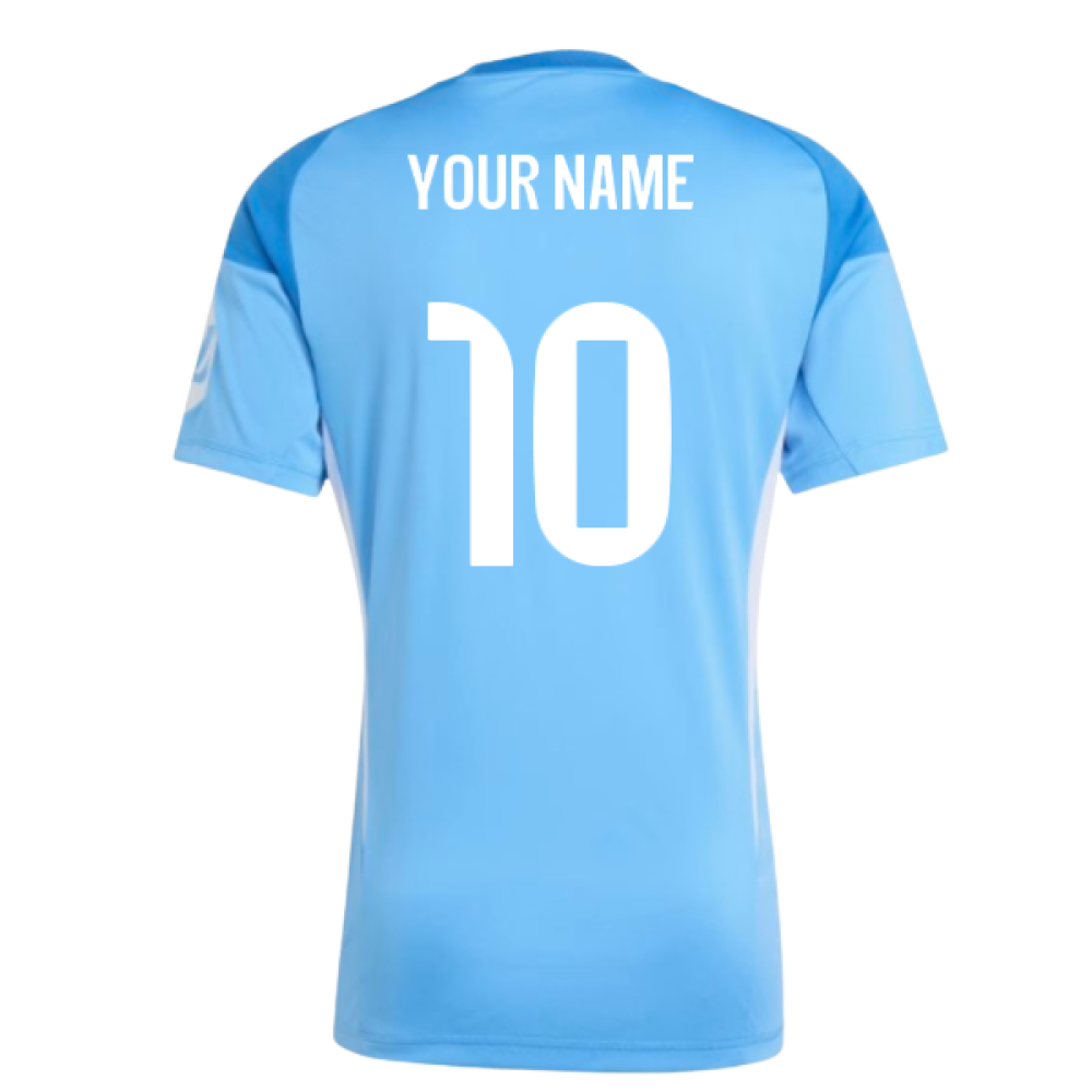 2025-2026 Real Madrid Home Goalkeeper Shirt (Blue) (Your Name)