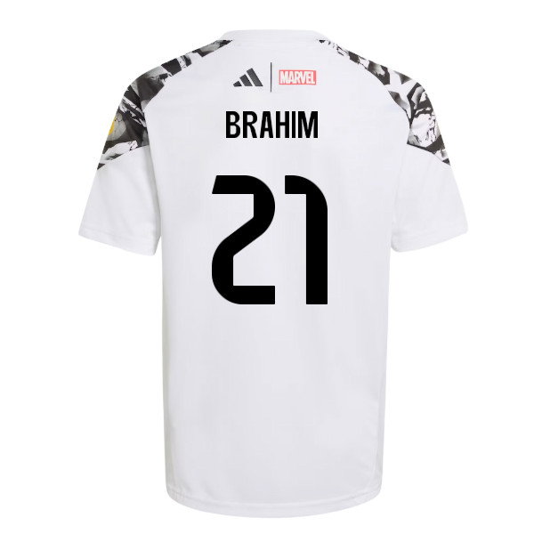 2025-2026 Real Madrid Marvel Avengers Training Shirt (White) - Kids (Brahim 21)