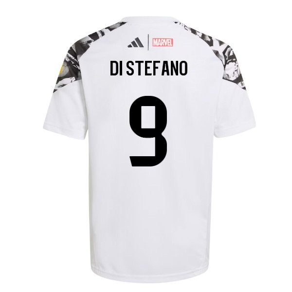 2025-2026 Real Madrid Marvel Avengers Training Shirt (White) - Kids (Di Stefano 9)