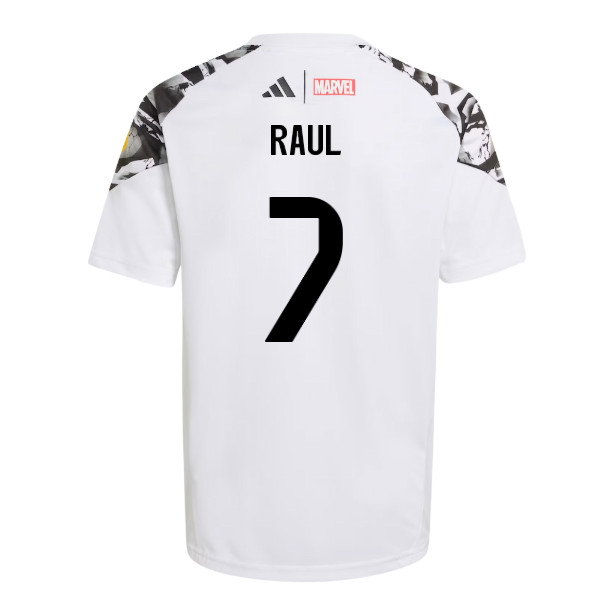 2025-2026 Real Madrid Marvel Avengers Training Shirt (White) - Kids (Raul 7)