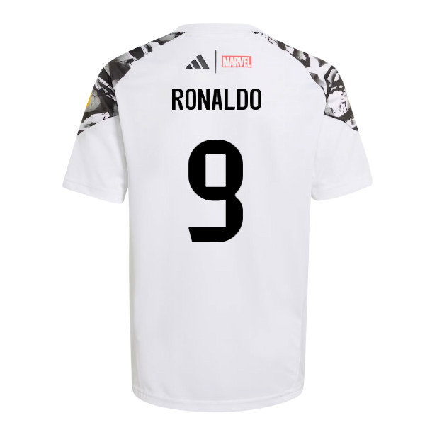 2025-2026 Real Madrid Marvel Avengers Training Shirt (White) - Kids (Ronaldo 9)