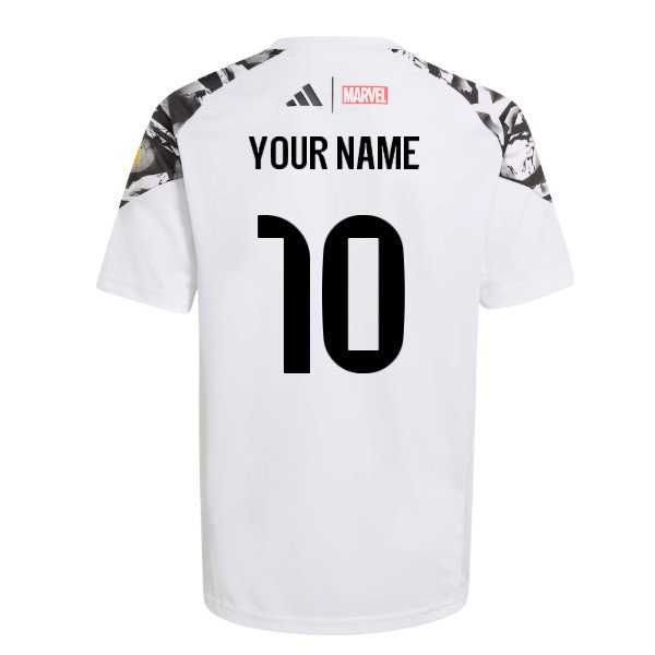 2025-2026 Real Madrid Marvel Avengers Training Shirt (White) - Kids (Your Name)