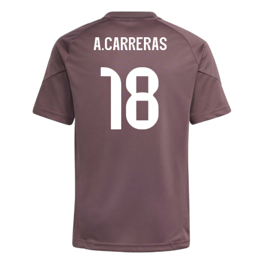2025-2026 Real Madrid Training Jersey (Shadow Fig) - Kids (A.Carreras 18)