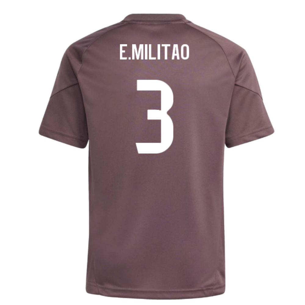 2025-2026 Real Madrid Training Jersey (Shadow Fig) - Kids (E.Militao 3)