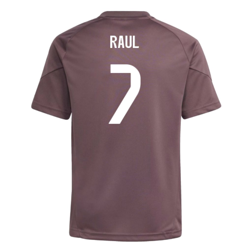 2025-2026 Real Madrid Training Jersey (Shadow Fig) - Kids (Raul 7)
