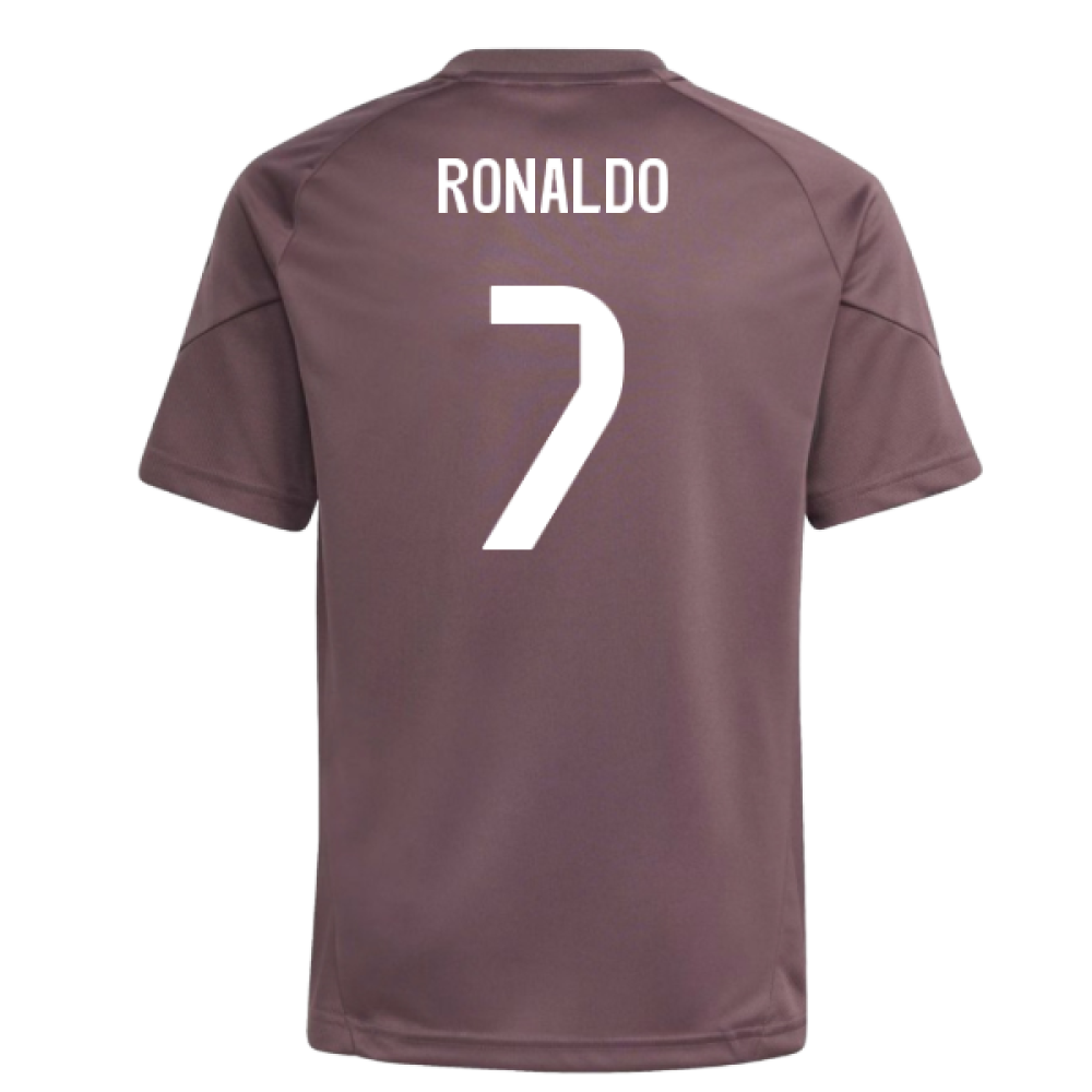 2025-2026 Real Madrid Training Jersey (Shadow Fig) - Kids (Ronaldo 7)