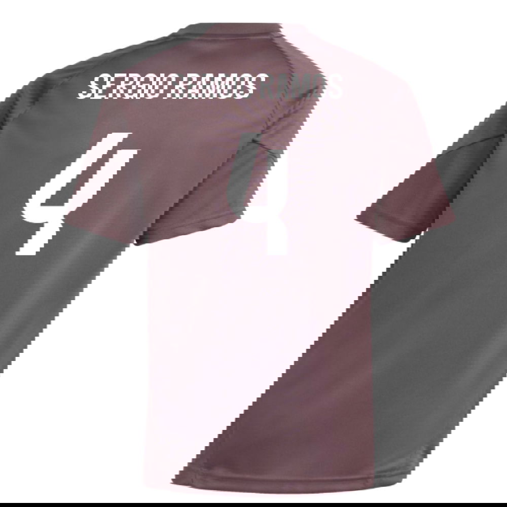 2025-2026 Real Madrid Training Jersey (Shadow Fig) - Kids (Sergio Ramos 4)