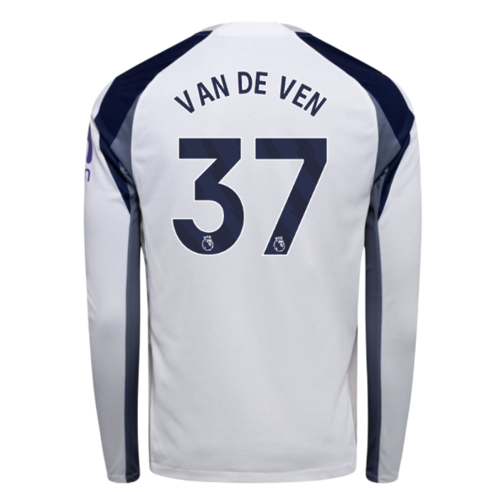 2025-2026 Tottenham Long Sleeve Home Shirt (Van De Ven 37)