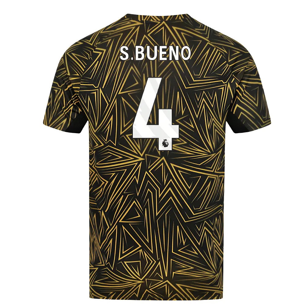 2025-2026 Wolves Home Pre-Match Shirt (Black) (S.Bueno 4)