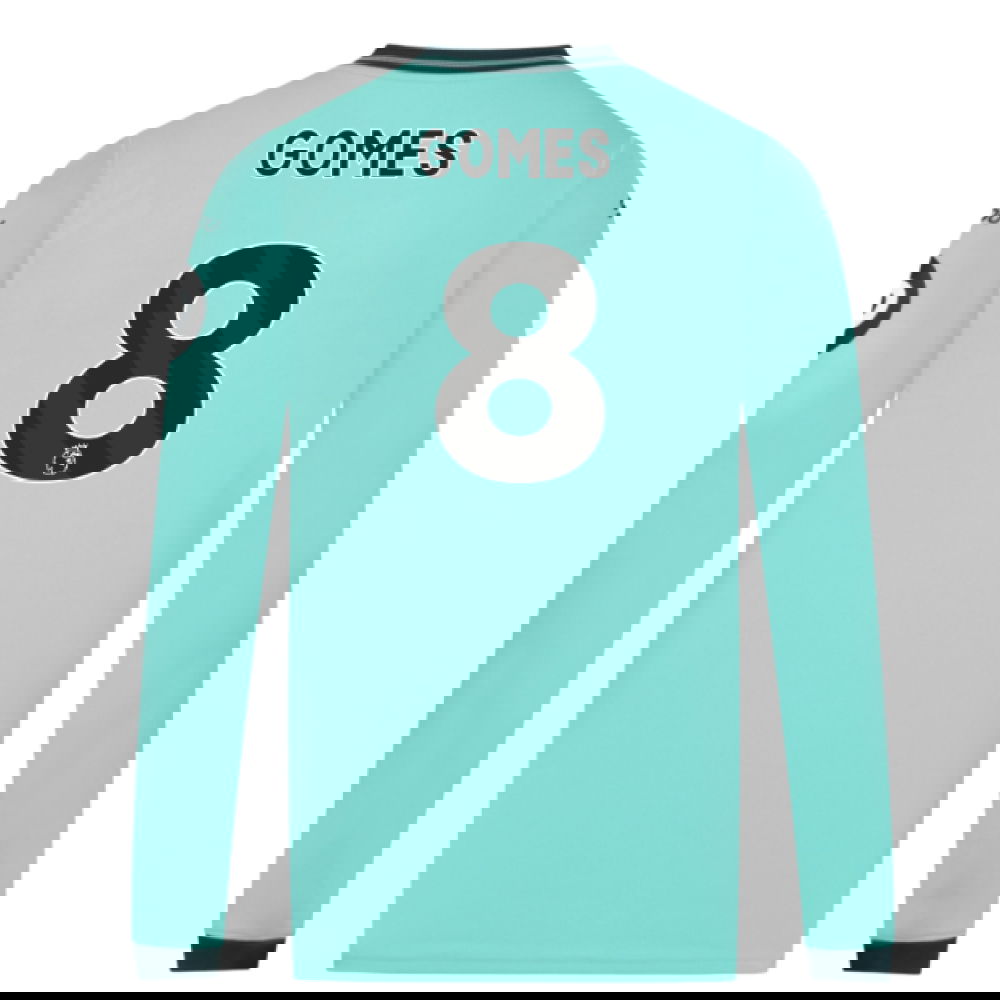 2025-2026 Wolves Long Sleeve Away Shirt (Gomes 8)