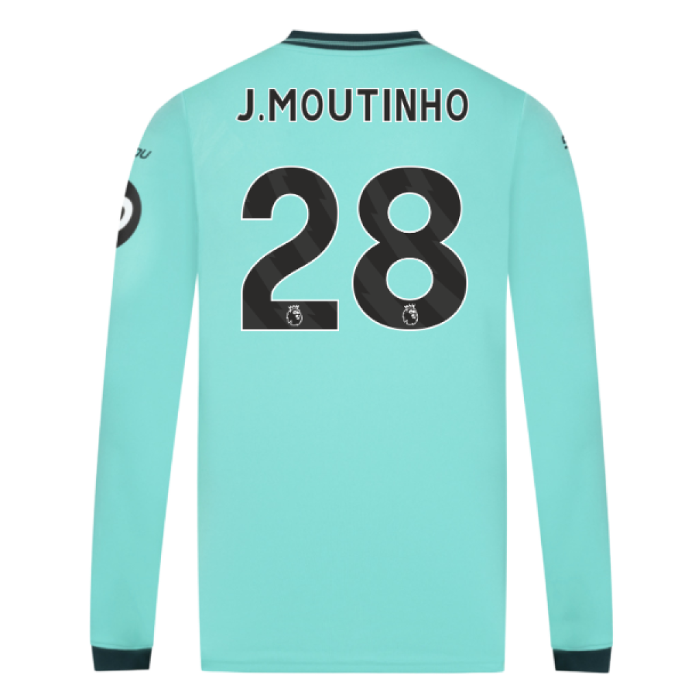 2025-2026 Wolves Long Sleeve Away Shirt (J.Moutinho 28)