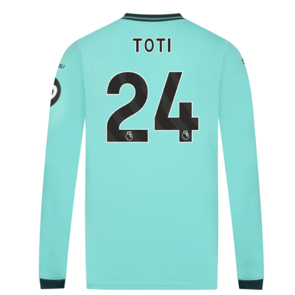 2025-2026 Wolves Long Sleeve Away Shirt (Toti 24)