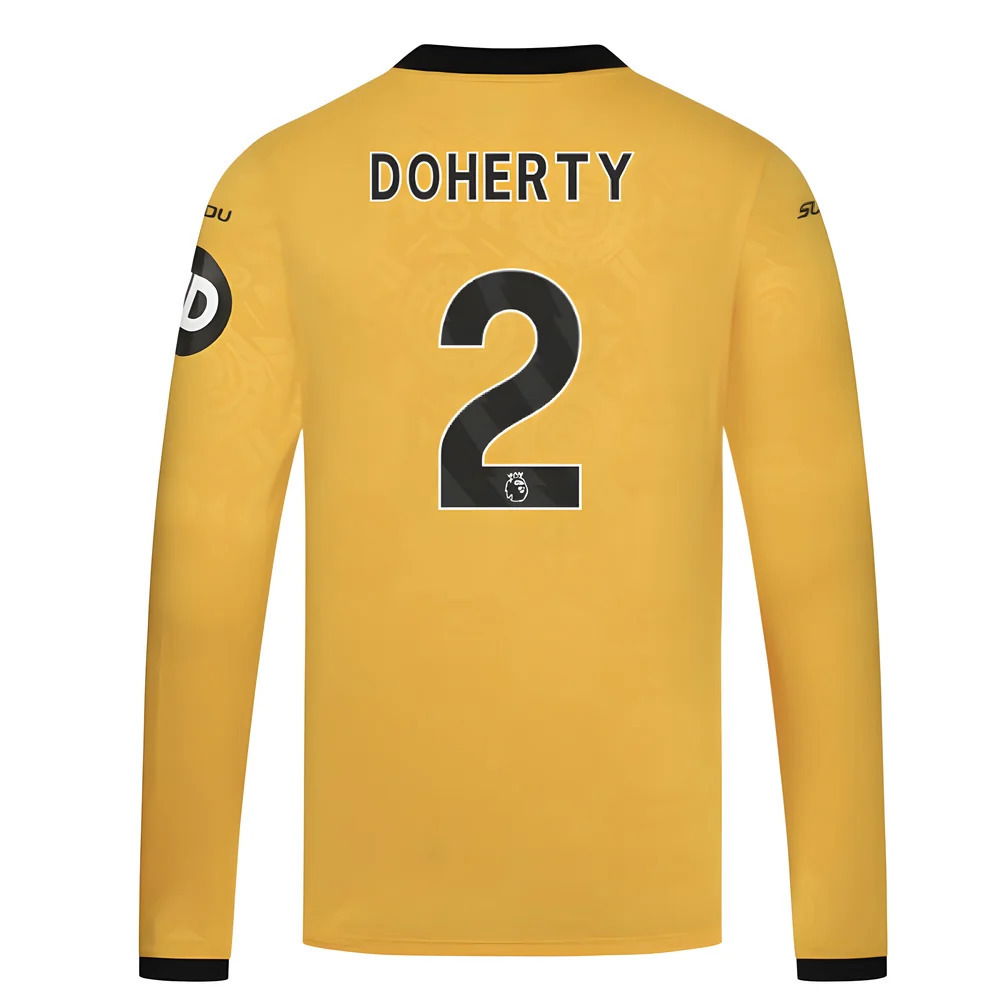 2025-2026 Wolves Long Sleeve Home Shirt (Doherty 2)