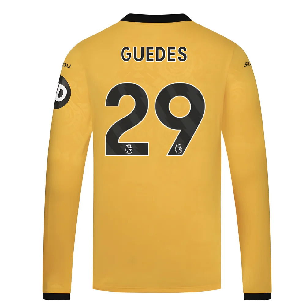 2025-2026 Wolves Long Sleeve Home Shirt (Guedes 29)