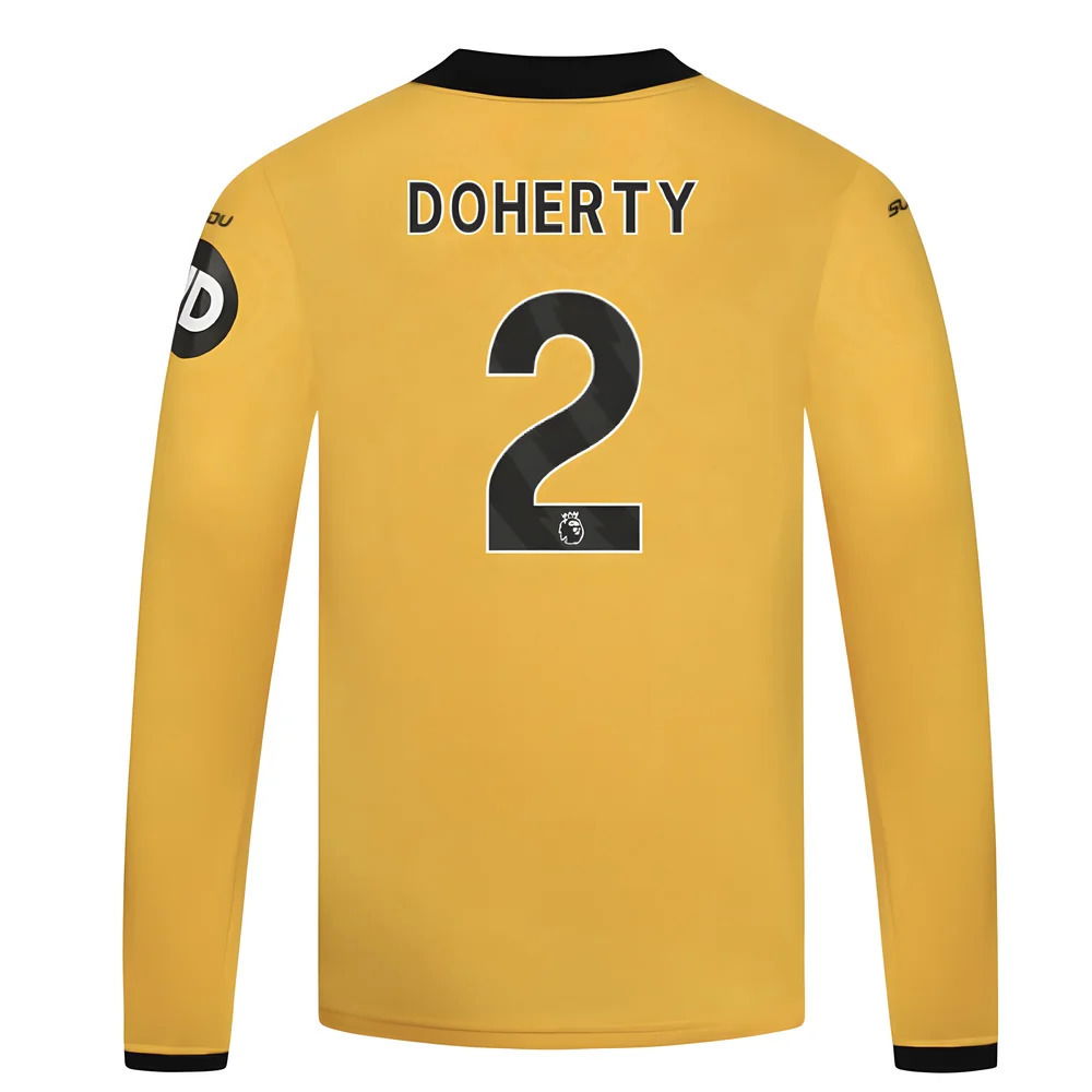 2025-2026 Wolves Long Sleeve Home Shirt - Kids (Doherty 2)