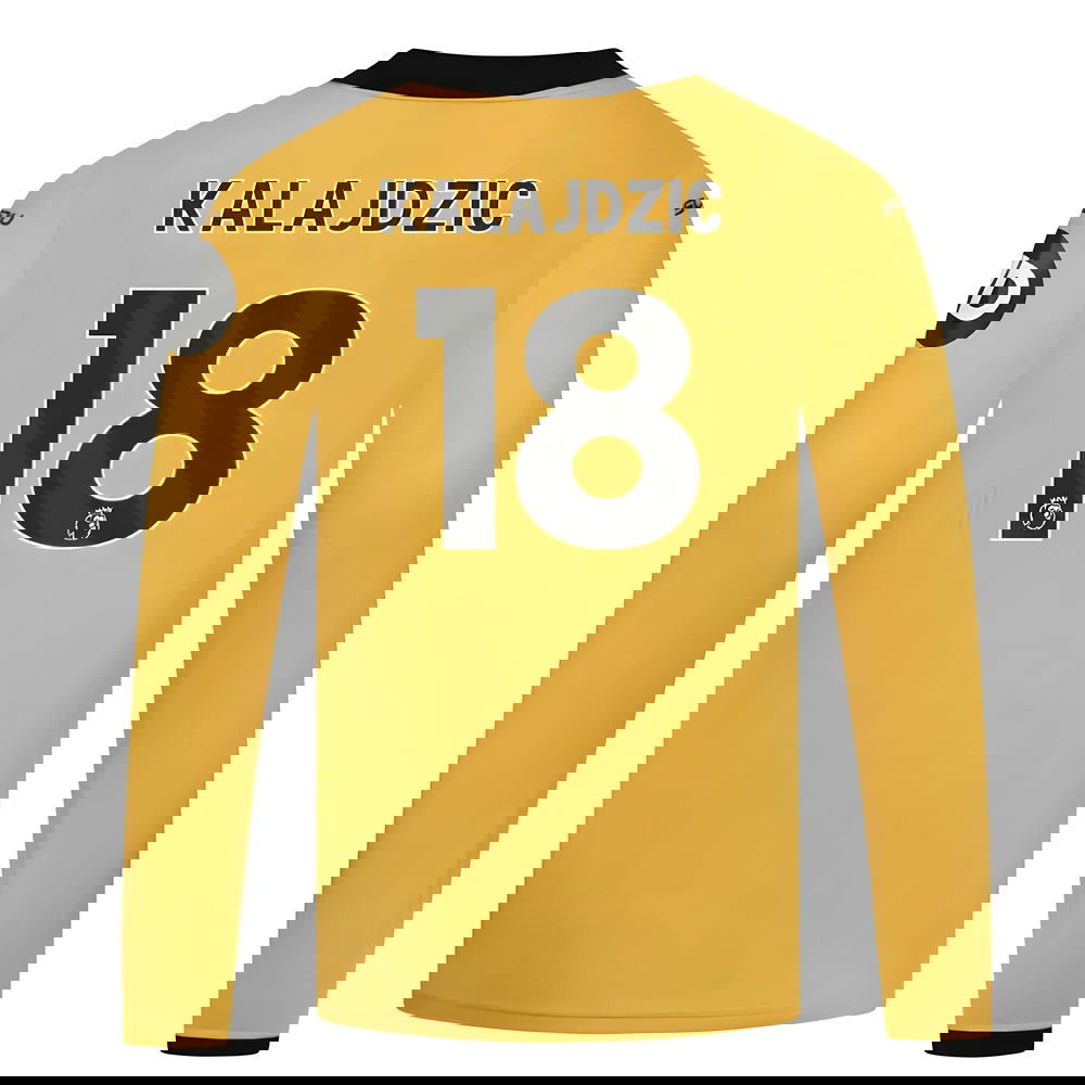 2025-2026 Wolves Long Sleeve Home Shirt - Kids (Kalajdzic 18)