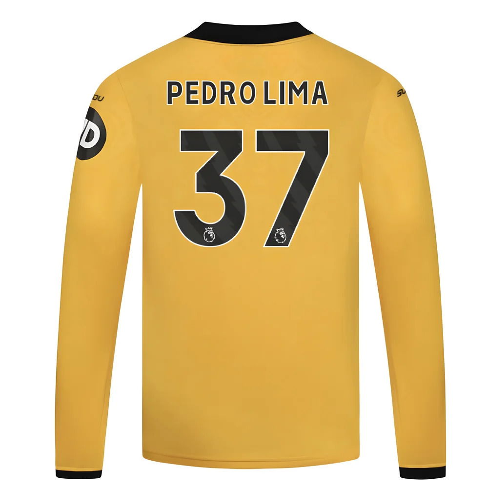 2025-2026 Wolves Long Sleeve Home Shirt - Kids (Pedro Lima 37)