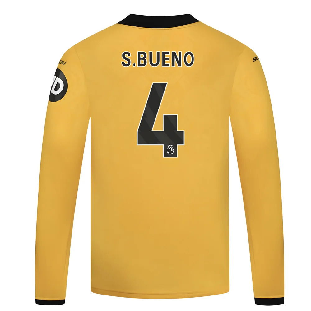 2025-2026 Wolves Long Sleeve Home Shirt - Kids (S.Bueno 4)