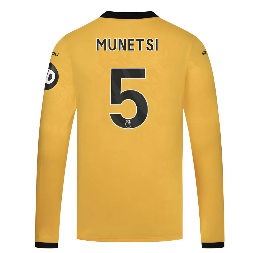 2025-2026 Wolves Long Sleeve Home Shirt (Munetsi 5)