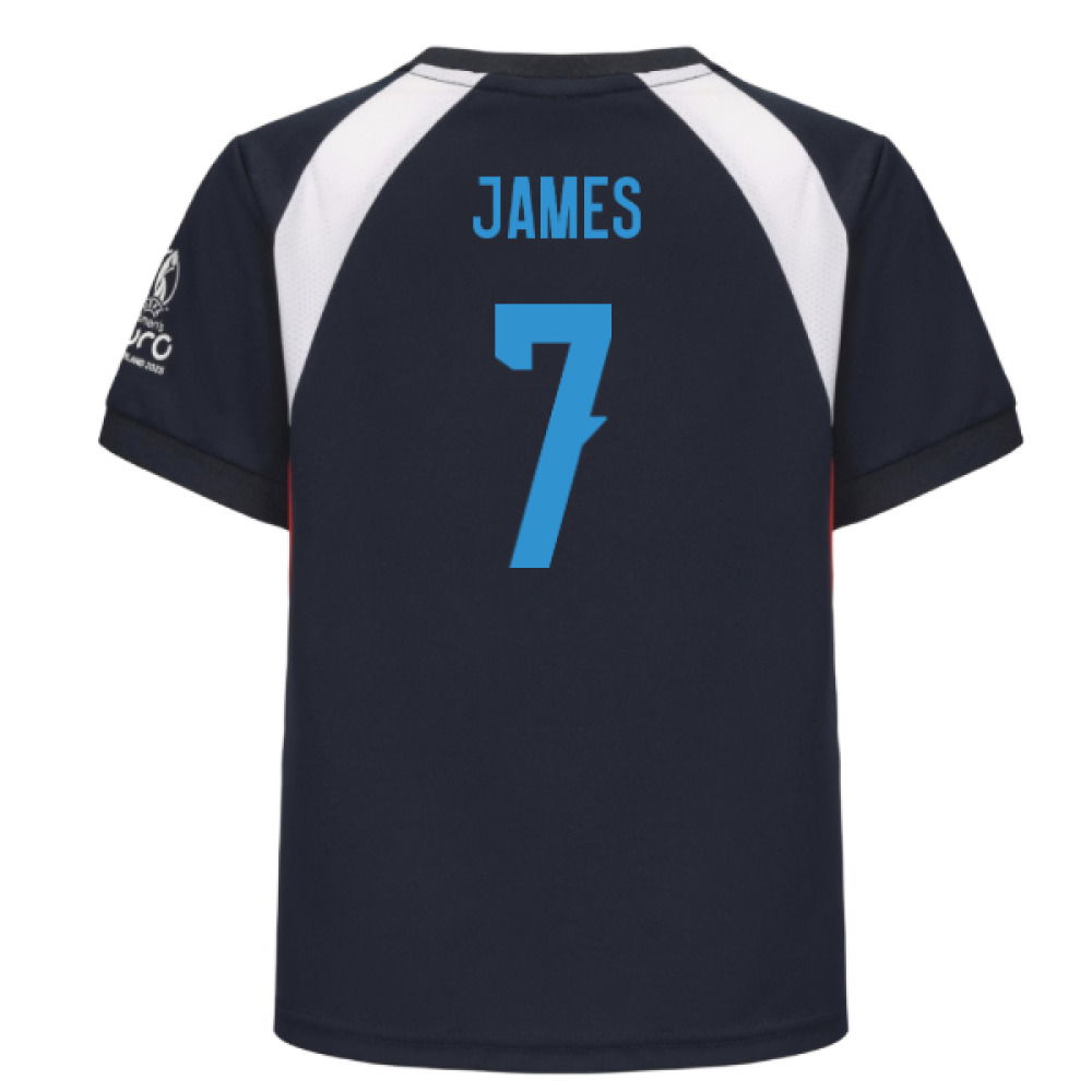 2025 England WEC Poly T-Shirt (Navy) - Kids (JAMES 7)