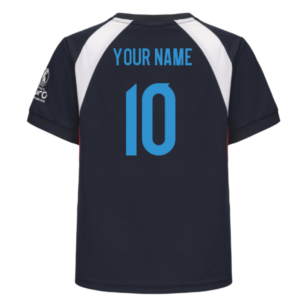 2025 England WEC Poly T-Shirt (Navy) - Kids (Your Name)