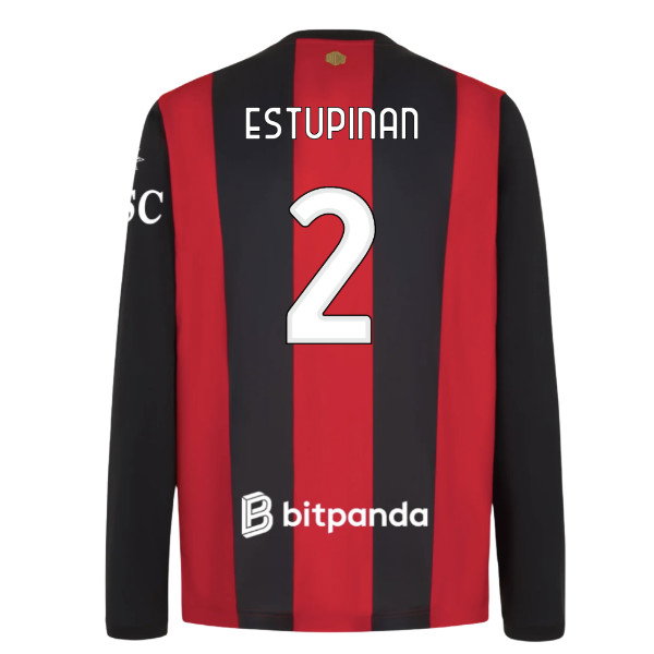 2026-2027 AC Milan Long Sleeve Home Shirt (Estupinan 2)