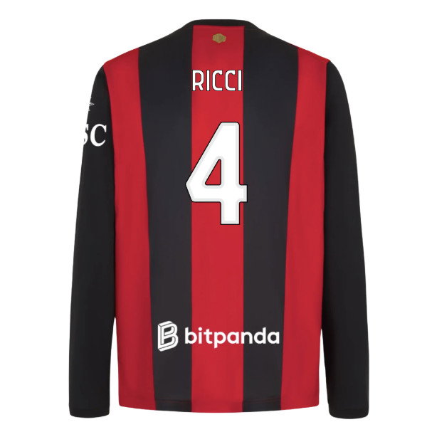 2026-2027 AC Milan Long Sleeve Home Shirt (Ricci 4)