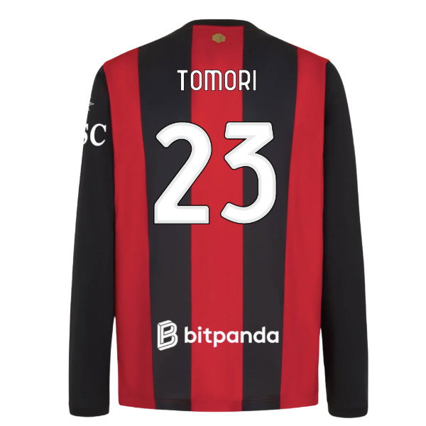2026-2027 AC Milan Long Sleeve Home Shirt (Tomori 23)