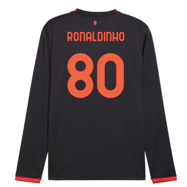 2026-2027 AC Milan Long Sleeve Third Shirt (Ronaldinho 80)