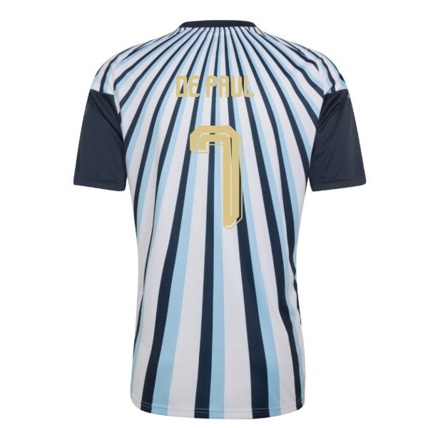 2026-2027 Argentina Home Pre-Match Shirt (White) (De Paul 7)