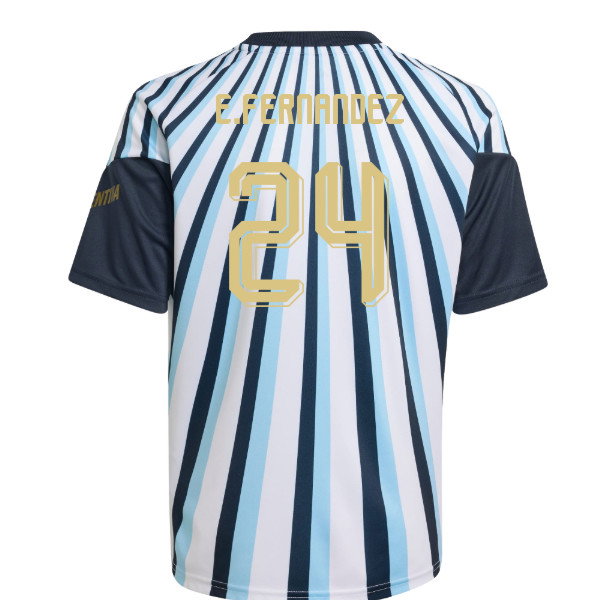 2026-2027 Argentina Home Pre-Match Shirt (White) - Kids (E.Fernandez 24)