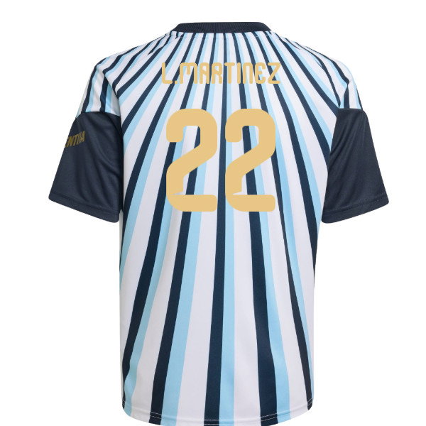 2026-2027 Argentina Home Pre-Match Shirt (White) - Kids (L.Martinez 22)