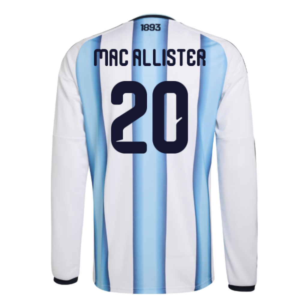 2026-2027 Argentina Long Sleeve Home Shirt (Mac Allister 20)
